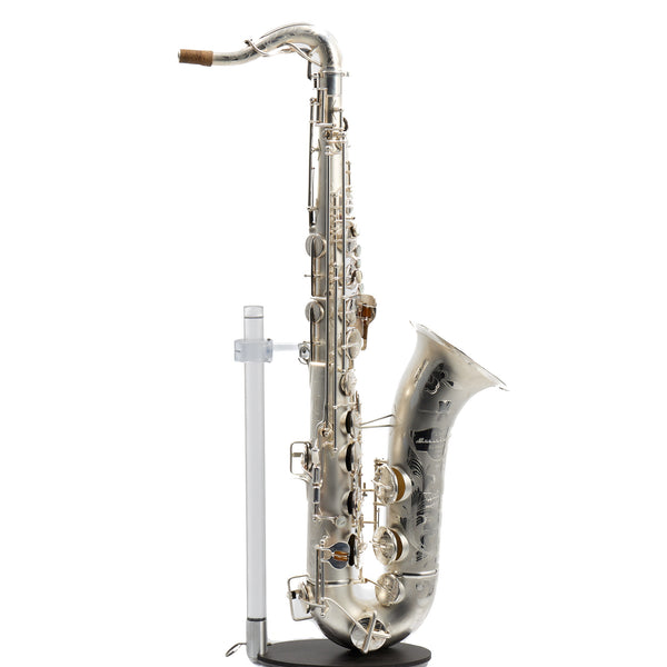 Buescher 400 Top Hat & Cane Tenor Saxophone in Satin Silver SN 309409 EXQUISITE- for sale at BrassAndWinds.com