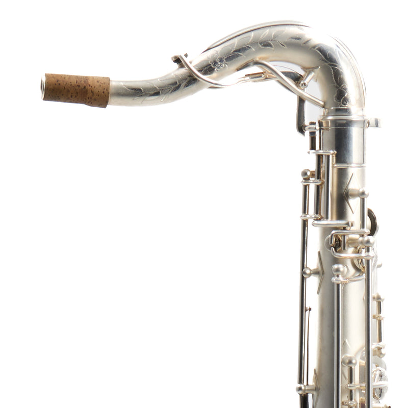 Buescher 400 Top Hat & Cane Tenor Saxophone in Satin Silver SN 309409 EXQUISITE- for sale at BrassAndWinds.com