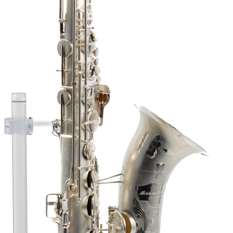 Buescher 400 Top Hat & Cane Tenor Saxophone in Satin Silver SN 309409 EXQUISITE- for sale at BrassAndWinds.com
