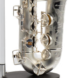 Buescher 400 Top Hat & Cane Tenor Saxophone in Satin Silver SN 309409 EXQUISITE- for sale at BrassAndWinds.com