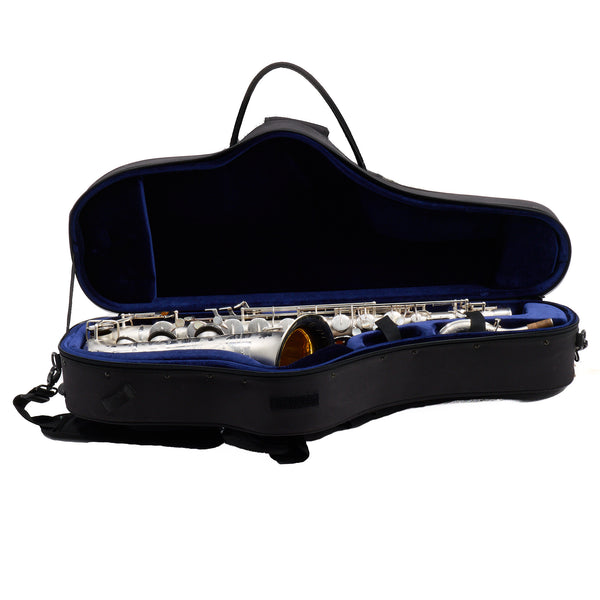 Buescher 400 Top Hat & Cane Tenor Saxophone in Satin Silver SN 309409 EXQUISITE- for sale at BrassAndWinds.com