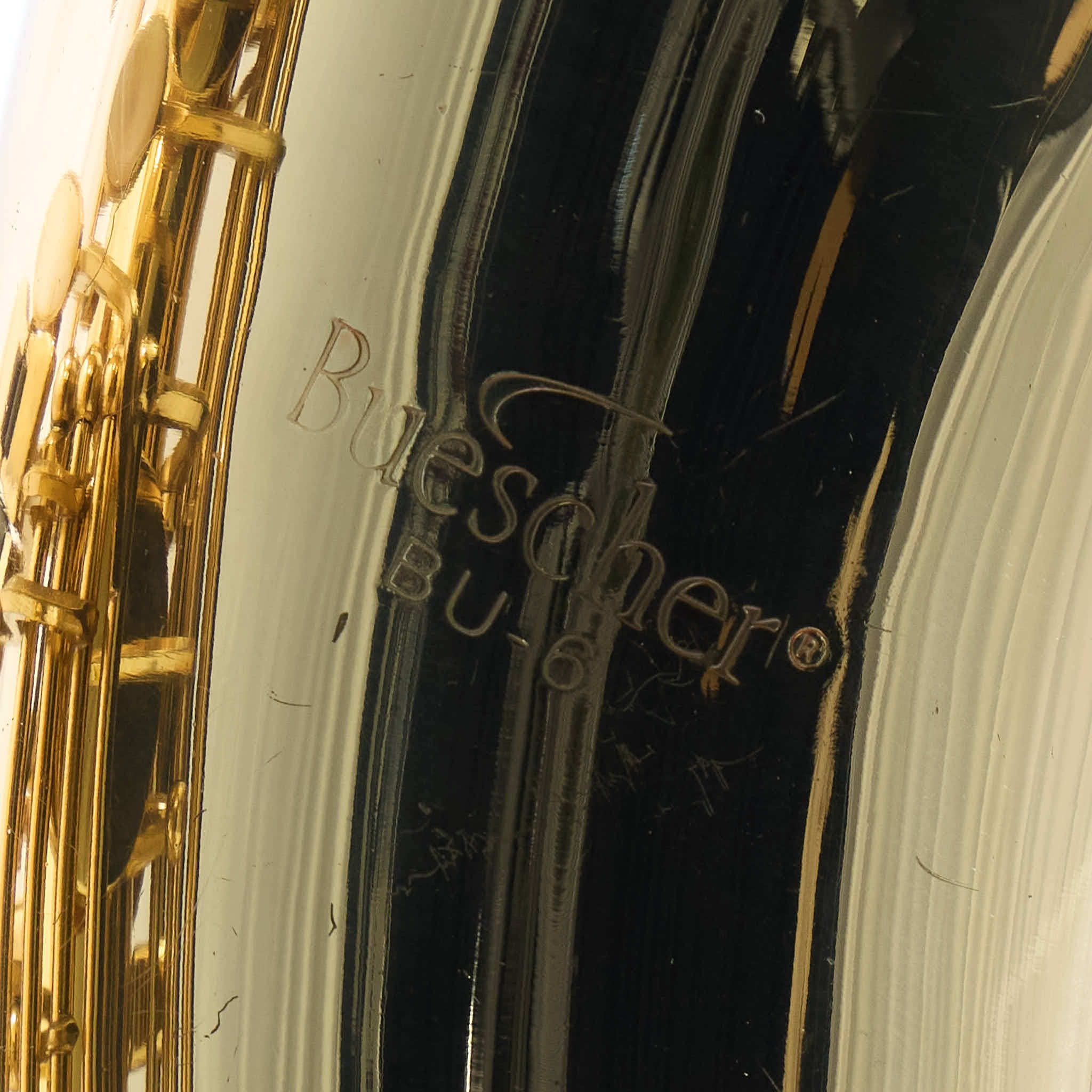 Buescher BU-6 Eb Baritone Saxophone in Gold Lacquer