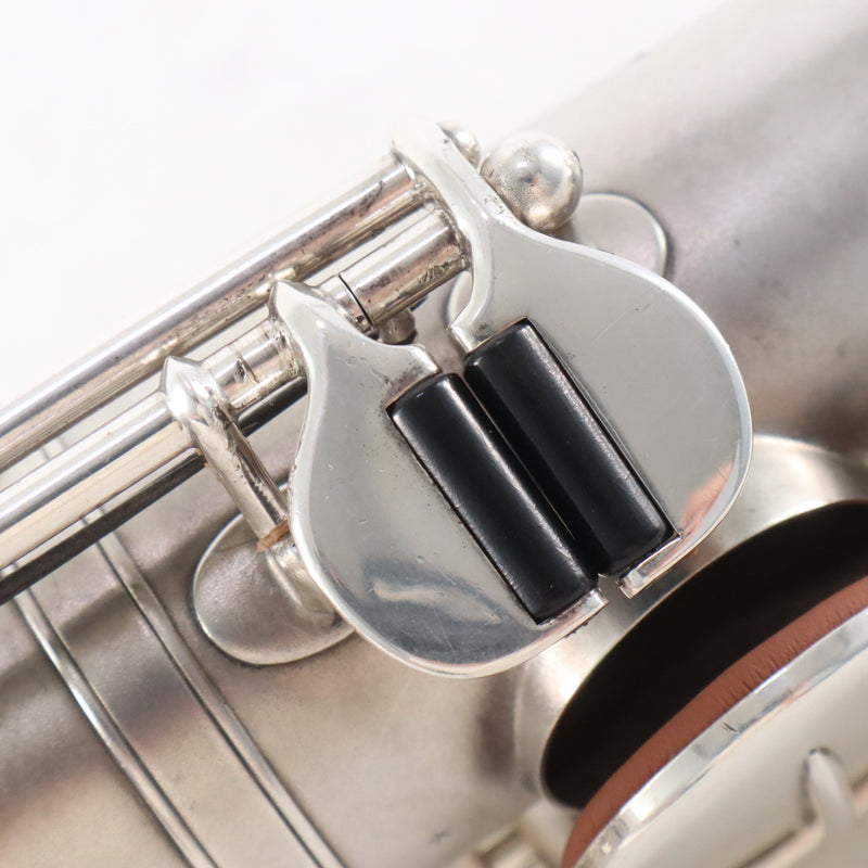 Buescher Straight Alto Saxophone SN 202634 ORIGINAL SILVER PLATE- for sale at BrassAndWinds.com