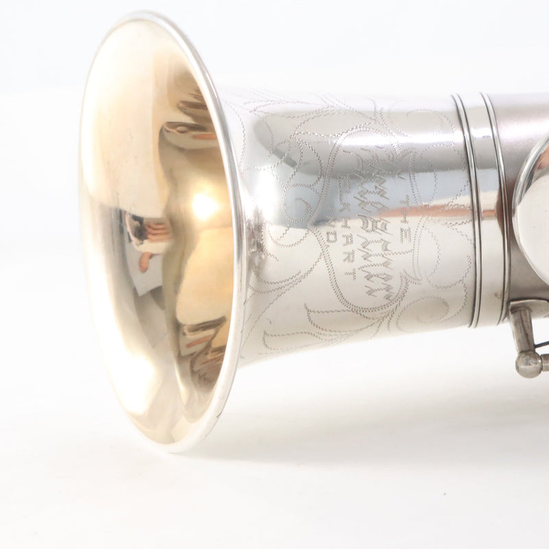 Buescher Straight Alto Saxophone SN 202634 ORIGINAL SILVER PLATE- for sale at BrassAndWinds.com