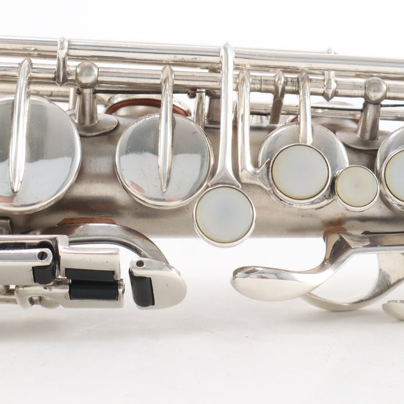 Buescher Straight Alto Saxophone SN 202634 ORIGINAL SILVER PLATE- for sale at BrassAndWinds.com