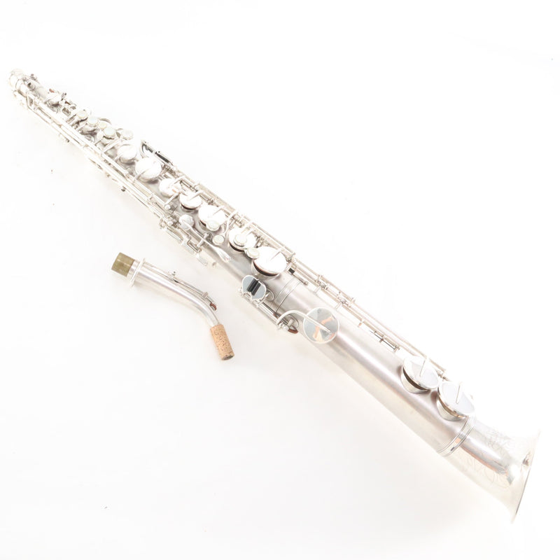 Buescher Straight Alto Saxophone SN 202634 ORIGINAL SILVER PLATE- for sale at BrassAndWinds.com