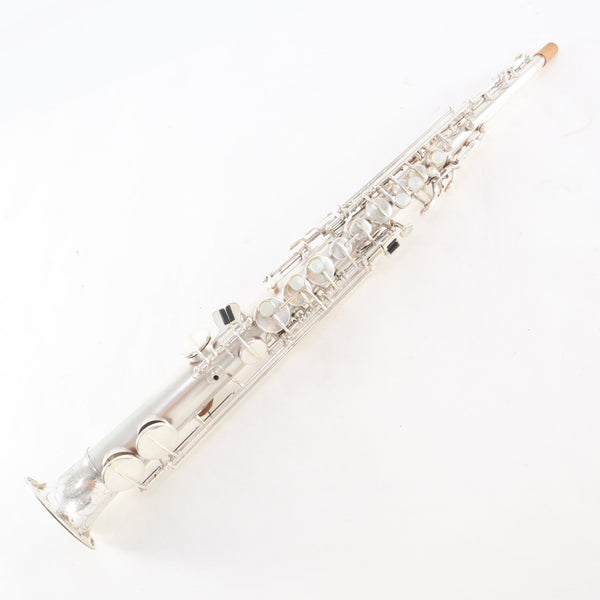Buescher Tilt-Bell Soprano Saxophone SN 204554 ORIGINAL SILVER PLATE- for sale at BrassAndWinds.com