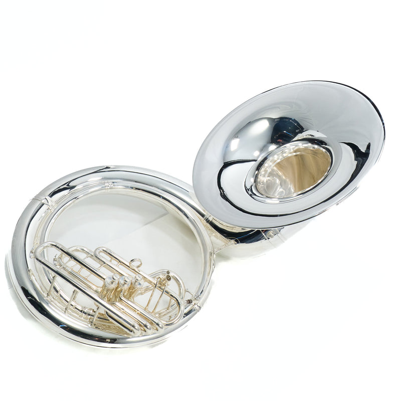 C.G. Conn Model 20KSPW Brass Sousaphone in Silver Plate SN 660562 EXCELLENT- for sale at BrassAndWinds.com
