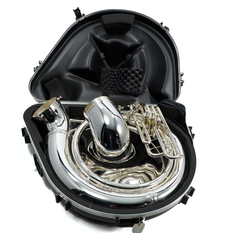 C.G. Conn Model 20KSPW Brass Sousaphone in Silver Plate SN 660562 EXCELLENT- for sale at BrassAndWinds.com