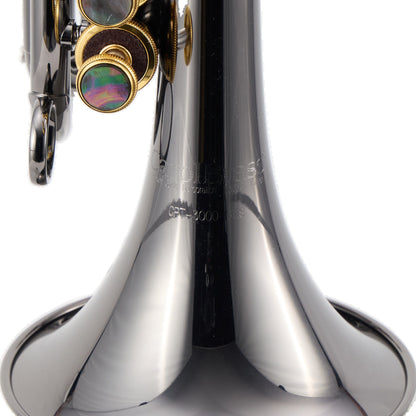 CarolBrass CPT-3000 BlackHawk Professional Bb Pocket Trumpet in Black NIckel