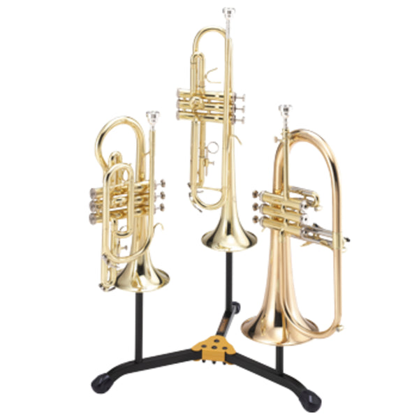 Hercules Model DS513BB 2 Trumpets/Cornets + 1 Flugelhorn Stand BRAND NEW- for sale at BrassAndWinds.com