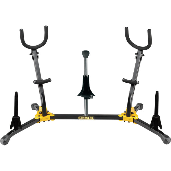 Hercules Model DS538B Alto/Tenor, Soprano Saxophone and Flute/Clarinet Stand BRAND NEW- for sale at BrassAndWinds.com