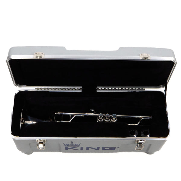 King Model 1117SP Marching Bb Trumpet in Silver Plate SN 659617 EXCELLENT- for sale at BrassAndWinds.com