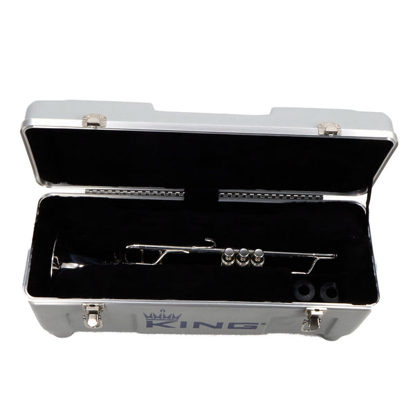 King Model 1117SP Marching Bb Trumpet in Silver Plate SN 659931 EXCELLENT- for sale at BrassAndWinds.com