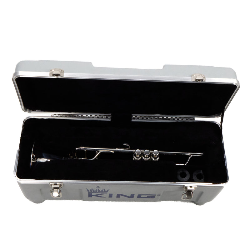 King Model 1117SP Marching Bb Trumpet in Silver Plate SN 659931 EXCELLENT- for sale at BrassAndWinds.com
