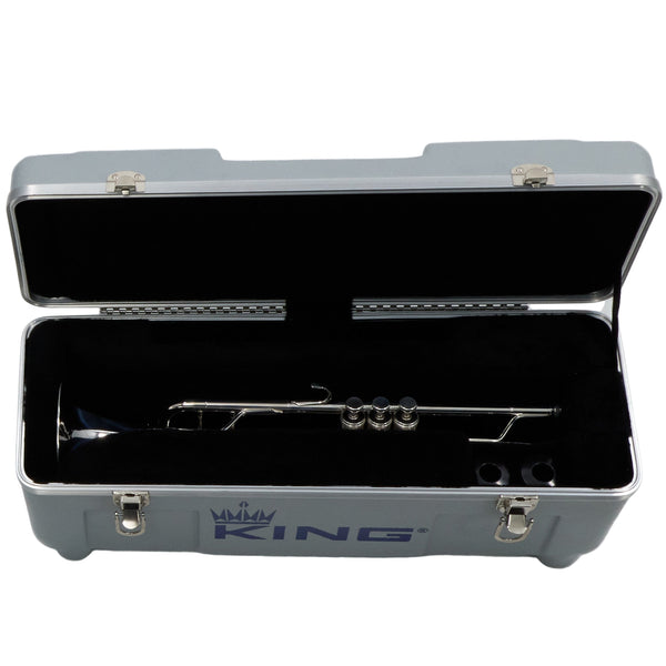 King Model 1117SP Marching Bb Trumpet in Silver Plate SN 660073 EXCELLENT- for sale at BrassAndWinds.com