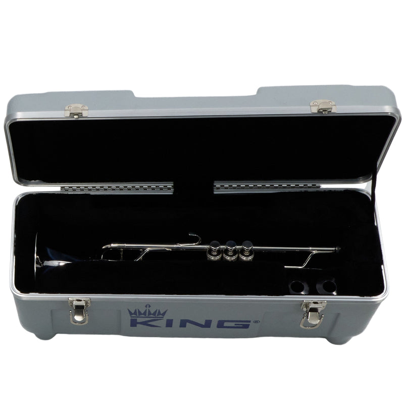 King Model 1117SP Marching Bb Trumpet in Silver Plate SN 660073 EXCELLENT- for sale at BrassAndWinds.com
