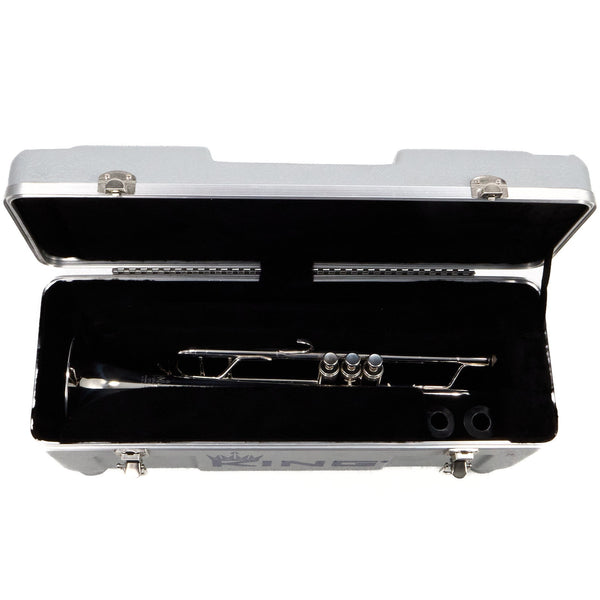 King Model 1117SP Marching Bb Trumpet in Silver Plate SN 660078 EXCELLENT- for sale at BrassAndWinds.com