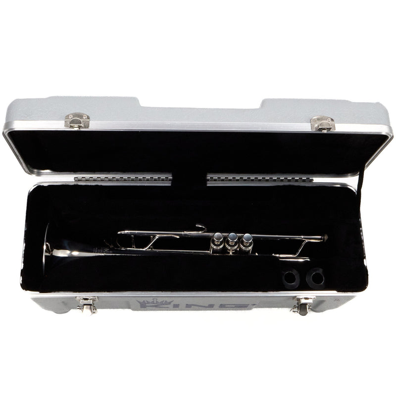 King Model 1117SP Marching Bb Trumpet in Silver Plate SN 660078 EXCELLENT- for sale at BrassAndWinds.com