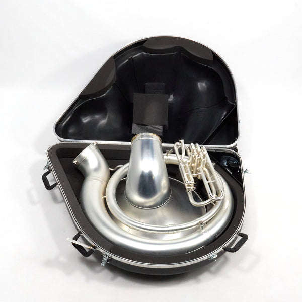King Model 2350WSB Intermediate Brass Sousaphone in Satin Silver SN 646005 EXCELLENT- for sale at BrassAndWinds.com