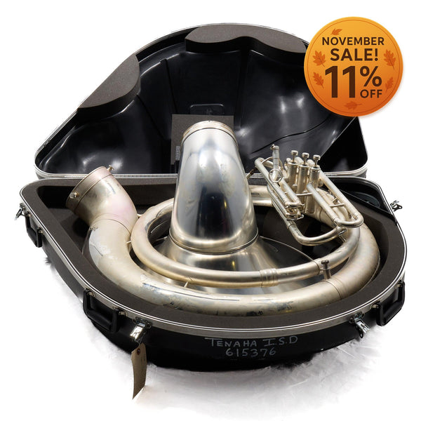 King Model 2350WSP Brass Sousaphone in Silver Plate SN 636188 EXCELLENT