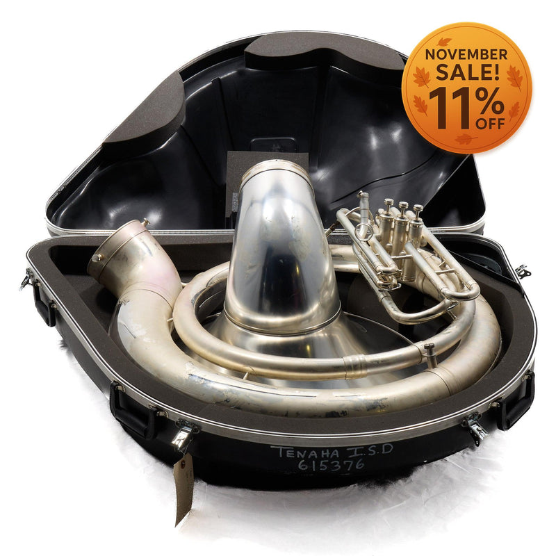 King Model 2350WSP Brass Sousaphone in Silver Plate SN 636188 EXCELLENT