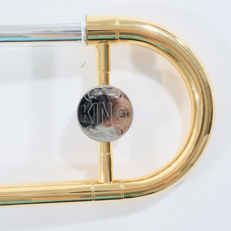 King Model 3BSGX Trombone - Solid Silver Bell/Gold Highlights SN 626381 OPEN BOX- for sale at BrassAndWinds.com