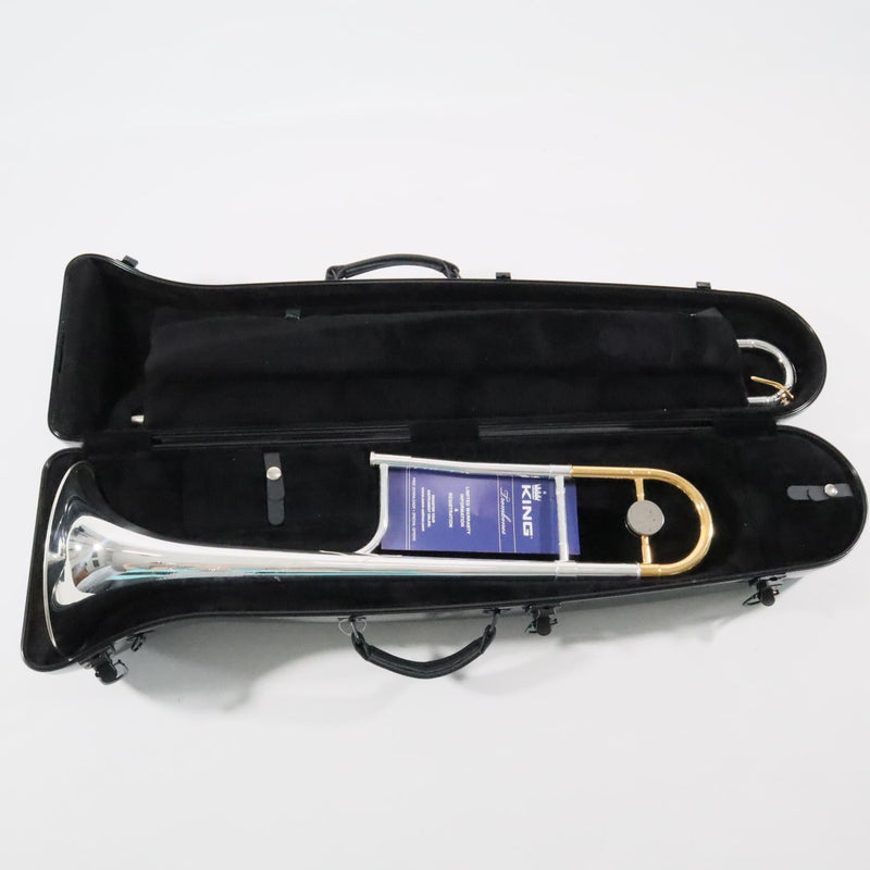King Model 3BSGX Trombone - Solid Silver Bell/Gold Highlights SN 626381 OPEN BOX- for sale at BrassAndWinds.com