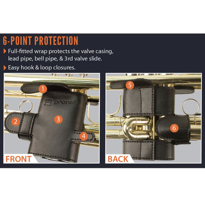 Protec L226SP (Bb & C) Trumpet Valve Guard - Leather, 6 Point