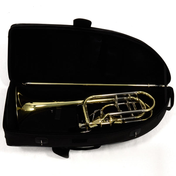 S.E. Shires Model Q36YA Q-Series Bass Trombone with Dual Axial Flow Valves MINT CONDITION- for sale at BrassAndWinds.com