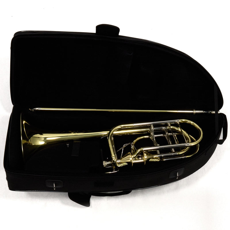 S.E. Shires Model Q36YA Q-Series Bass Trombone with Dual Axial Flow Valves MINT CONDITION- for sale at BrassAndWinds.com