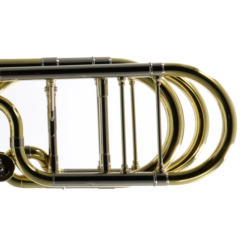 S.E. Shires Model STBQ36YR Q-Series Bass Trombone Dual Rotary Valves SN Q8914 NICE- for sale at BrassAndWinds.com
