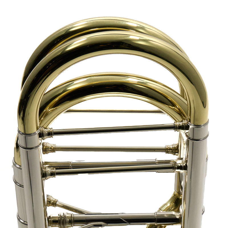 S.E. Shires Model STBQ36YR Q-Series Bass Trombone Dual Rotary Valves SN Q8914 NICE- for sale at BrassAndWinds.com
