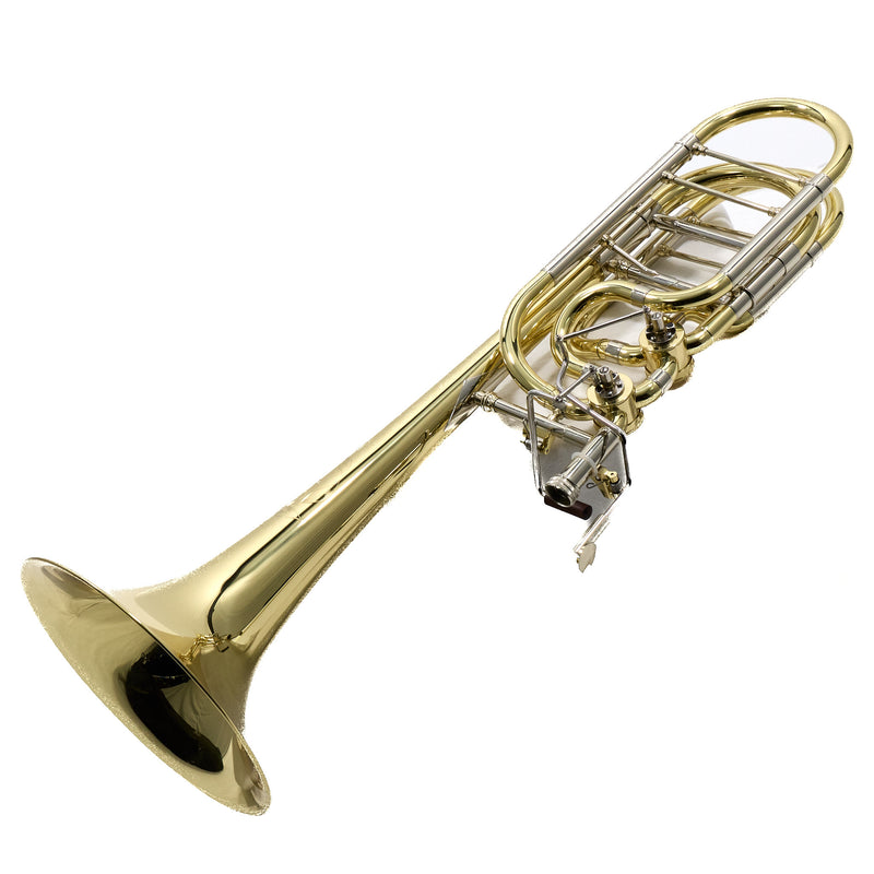 S.E. Shires Model STBQ36YR Q-Series Bass Trombone Dual Rotary Valves SN Q8914 NICE- for sale at BrassAndWinds.com