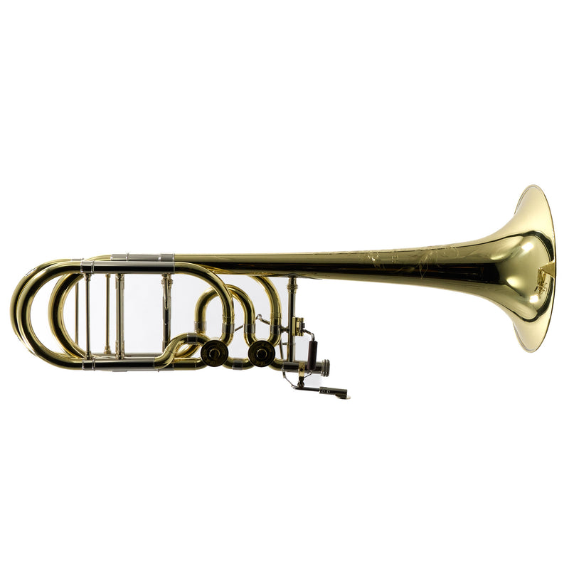 S.E. Shires Model STBQ36YR Q-Series Bass Trombone Dual Rotary Valves SN Q8914 NICE- for sale at BrassAndWinds.com