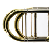 S.E. Shires Model STBQ36YR Q-Series Bass Trombone Dual Rotary Valves SN Q8914 NICE- for sale at BrassAndWinds.com