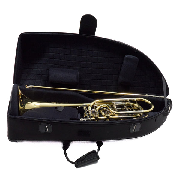 S.E. Shires Model STBQ36YR Q-Series Bass Trombone Dual Rotary Valves SN Q8914 NICE- for sale at BrassAndWinds.com