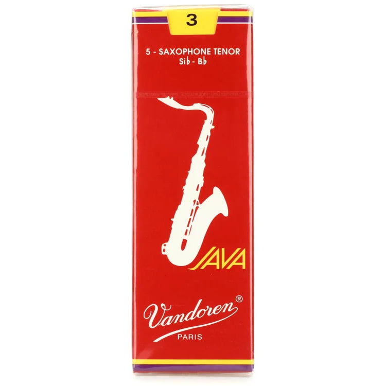 Vandoren SR273R JAVA Red Tenor Saxophone Reeds, Strength 3, Box of 5- for sale at BrassAndWinds.com
