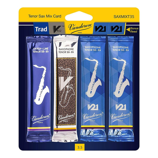Vandoren Tenor Saxophone 'Traditional' Mix Card Strength 3.5, Box of 4