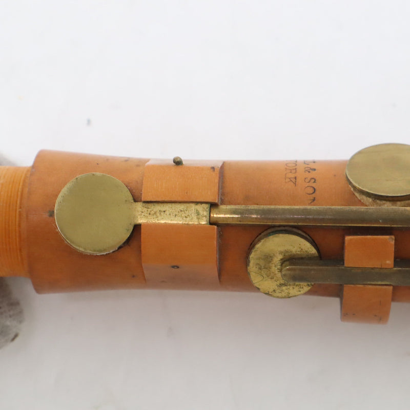 W. Hall New York Boxwood Clarinet in F Circa 1860 HISTORIC COLLECTION- for sale at BrassAndWinds.com