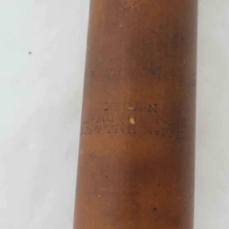 William Hall & Sons New York Boxwood 6 Key Flute HISTORIC- for sale at BrassAndWinds.com