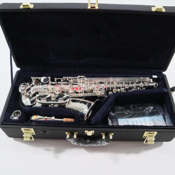 Yamaha Model YAS-82ZIIS 'Custom Z' Alto Saxophone in Silver Plate MINT CONDITION- for sale at BrassAndWinds.com