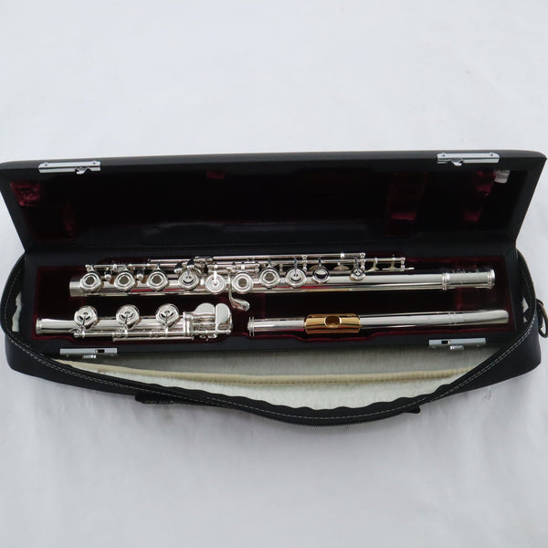 Yamaha Model YFL-677HCT/LPGP Solid Silver Flute with Gold Lip Plate MINT CONDITION- for sale at BrassAndWinds.com