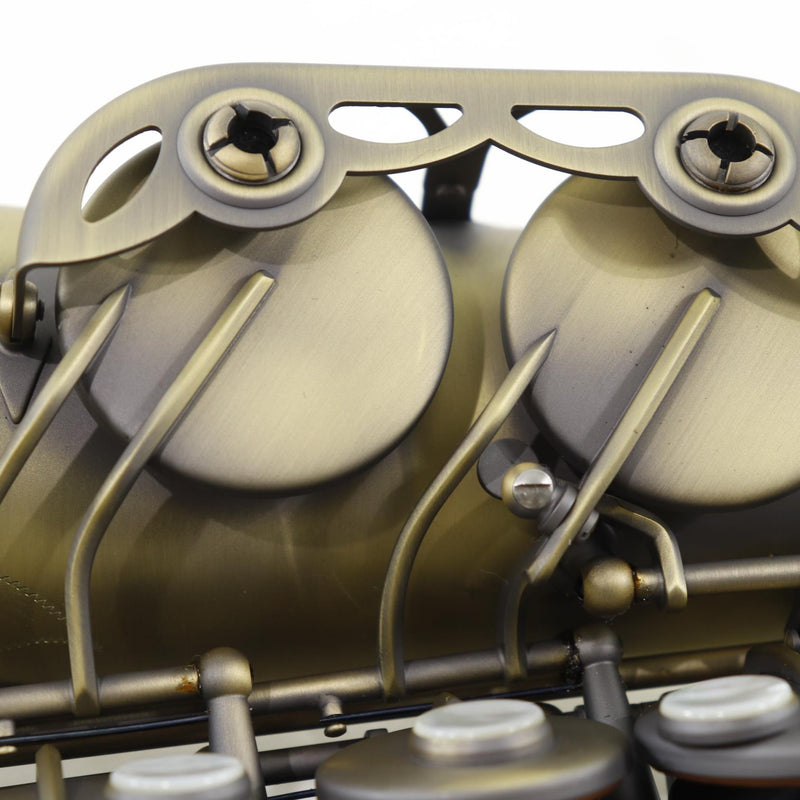 Antigua Winds Model AS4248AQ 'Powerbell' Alto Saxophone in Antique Brass Finish BRAND NEW- for sale at BrassAndWinds.com