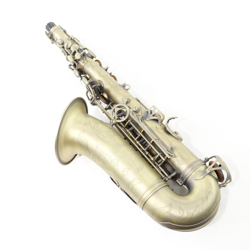 Antigua Winds Model AS4248AQ 'Powerbell' Alto Saxophone in Antique Brass Finish BRAND NEW- for sale at BrassAndWinds.com