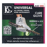 BG Model A62GBS Microfiber/Bamboo/Silk Care Glove for All Instruments (one size)- for sale at BrassAndWinds.com