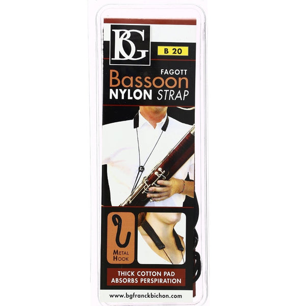 BG Model B20 Cotton Padded Nylon Bassoon Strap- for sale at BrassAndWinds.com