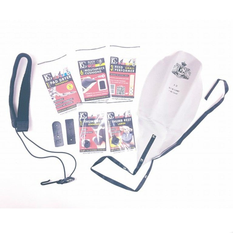 BG Model P1NL Pro Pack for Bb Clarinet (Strap, Swab, Pad Dryer, Mpc Cushions, Thumb Rests)- for sale at BrassAndWinds.com