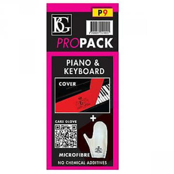 BG Model P9 Pro Pack for Piano (Keyboard Cover and Microfiber Glove for Cleaning)- for sale at BrassAndWinds.com