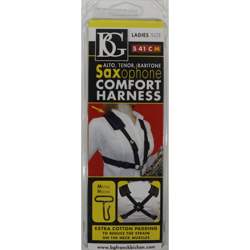 BG Model S41CM Women's Alto/Tenor/Baritone Saxophone Comfort Harness with Metal Hook- for sale at BrassAndWinds.com